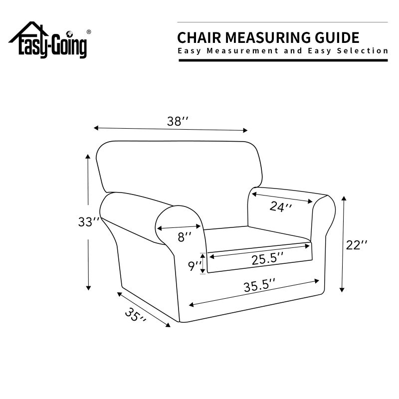Easy-Going 100% Dual Waterproof 2 Pieces Chair Cover Stretch Soft Couch Cover for Dogs, Sofa Slipcover for 1 Separate Cushion Couch Leakproof Furniture Protector for Kids, Pets Wine - Image 5